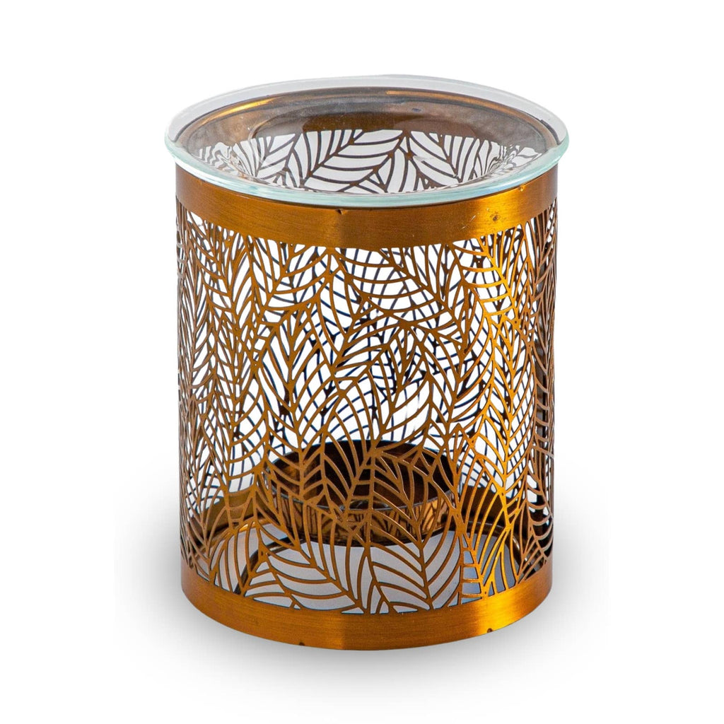 Brûle-parfum Leaves – Motif Original en Métal Ajouré & Verre