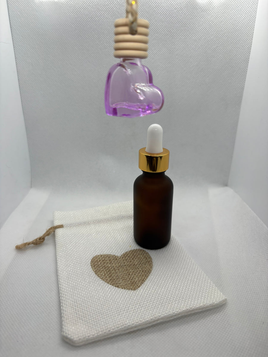 Diffuseur de parfum voiture coeur mauve + recharge