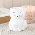 Brûle-parfum Chat Heureux Blanc