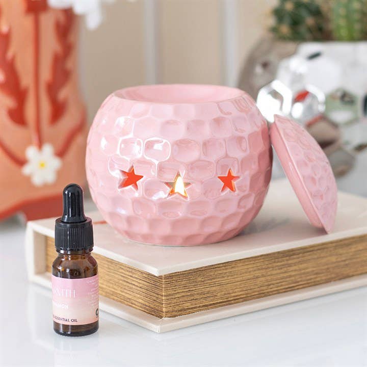 Brûle-parfum boule disco rose