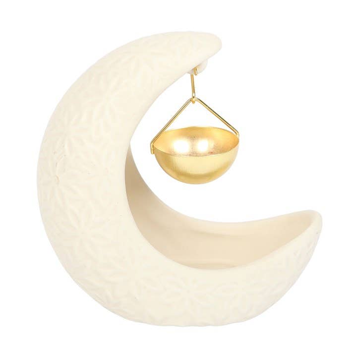 Brûle-parfum suspendu en forme de croissant de lune