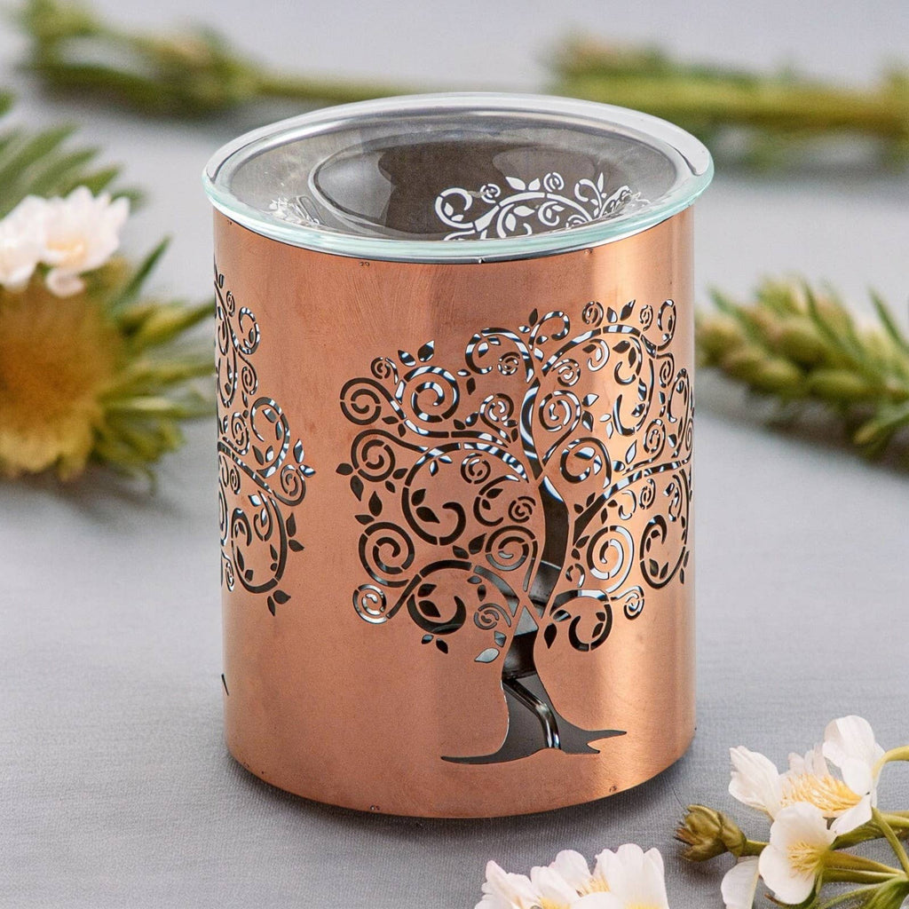Brûle-parfum Arbre Sacré en Métal et Verre
