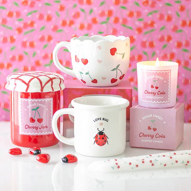 Brûle-parfum forme de pot de confiture de cerise