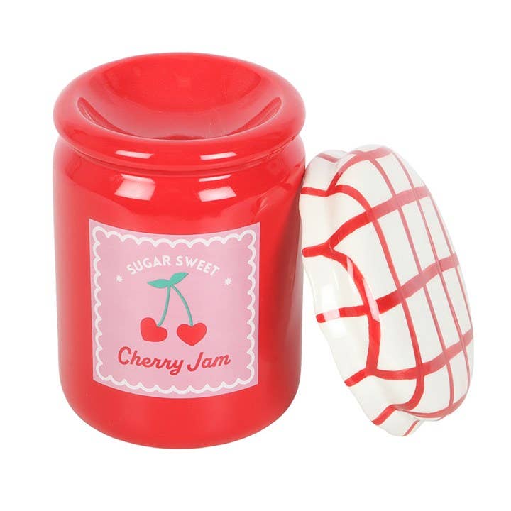 Brûle-parfum forme de pot de confiture de cerise