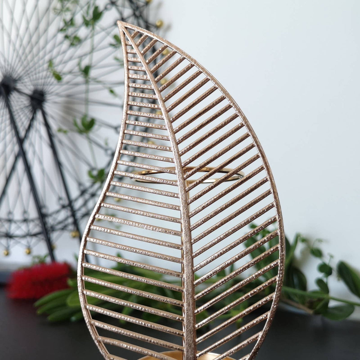 Brûle-parfum Palme métal et céramique