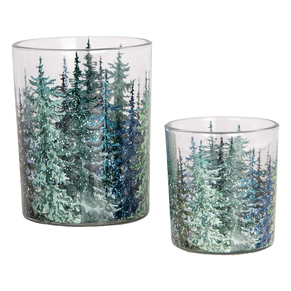 Duo de photophores en verre vert – 2 formats