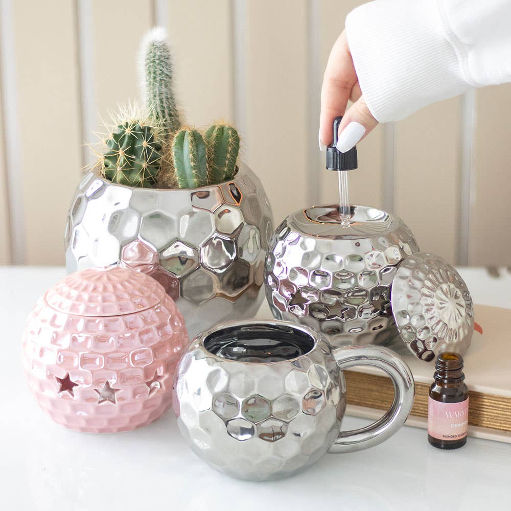 Brûle-parfum boule disco rose