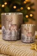 Duo de photophores Cerf – gris & argenté