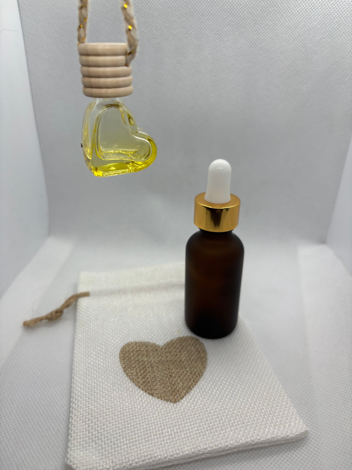 Diffuseur de parfum voiture coeur jaune + recharge