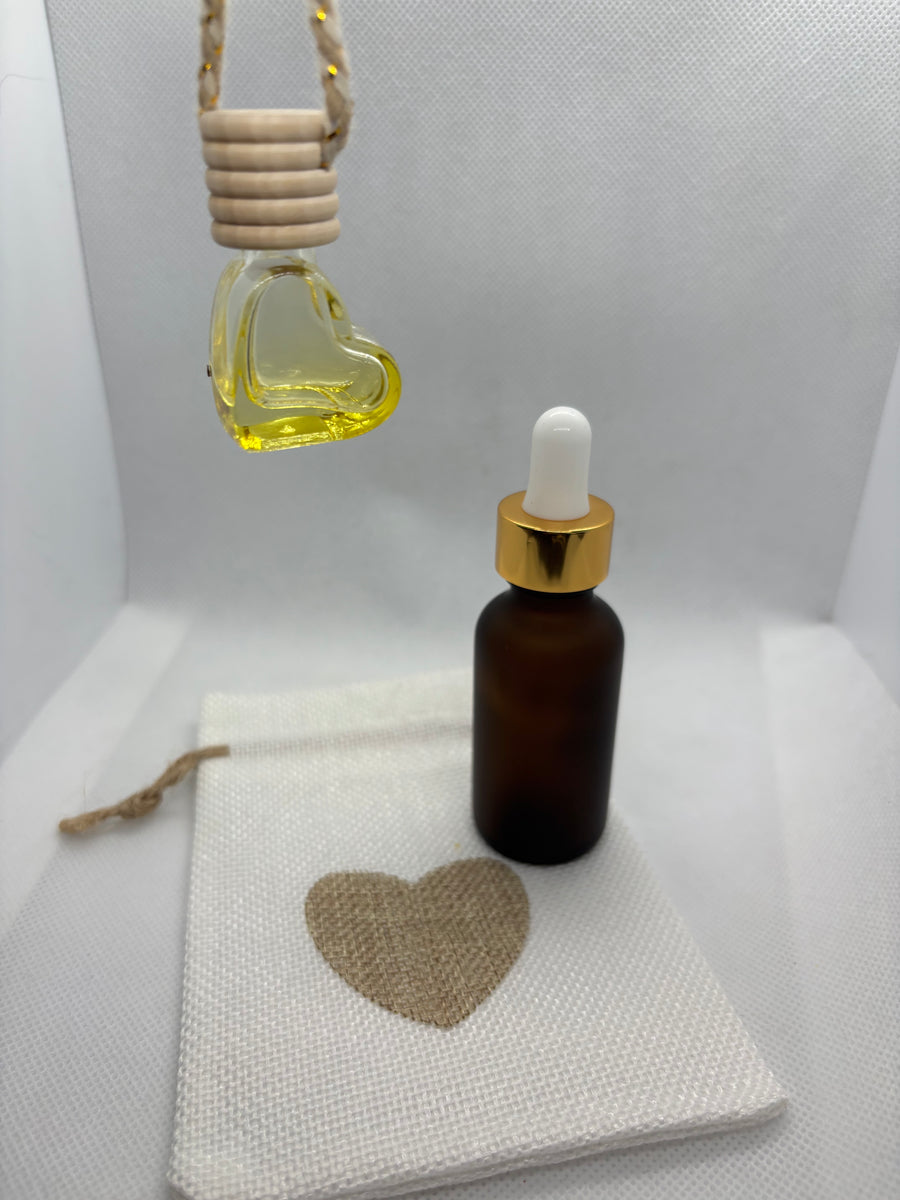 Diffuseur de parfum voiture coeur jaune + recharge
