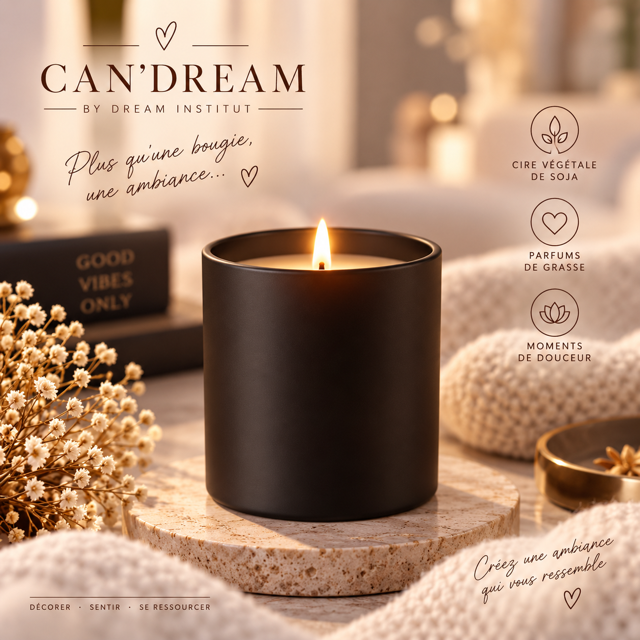 Bougie parfumée – Pot coloris Blanc Noir