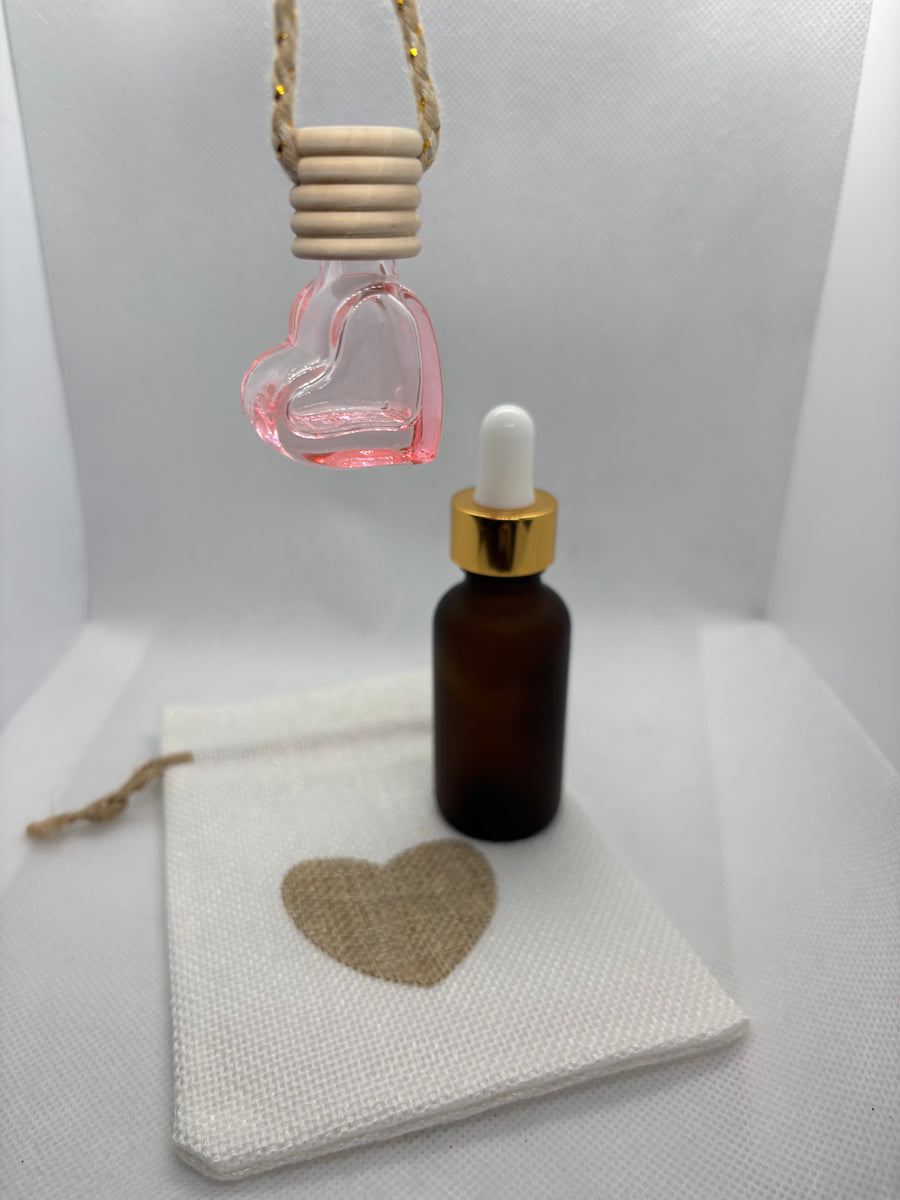 Diffuseur de parfum voiture coeur rose + recharge