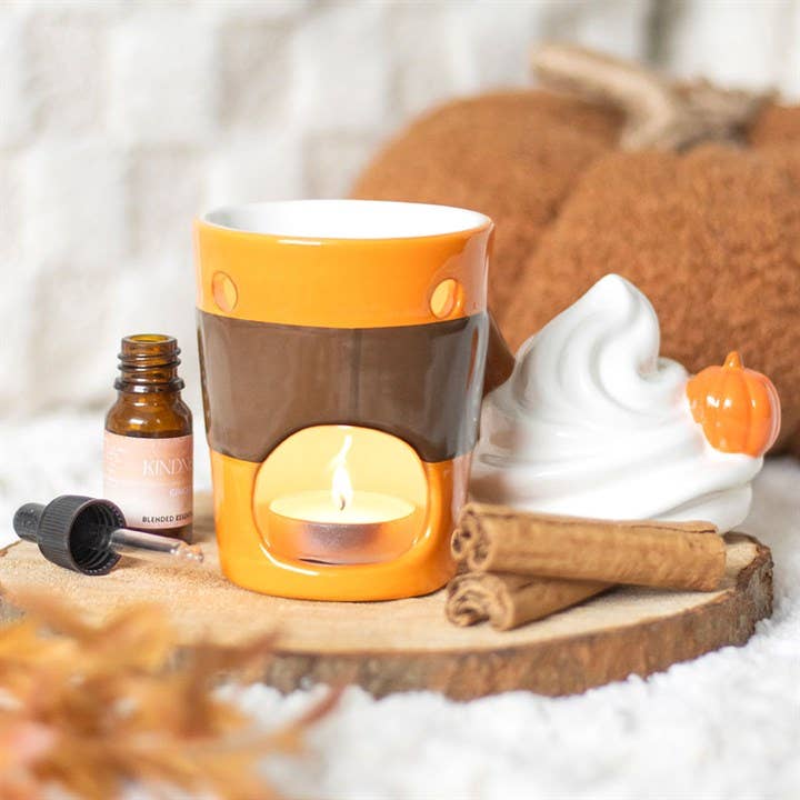 Brûle-parfum à couvercle parfumé à la citrouille d'automne