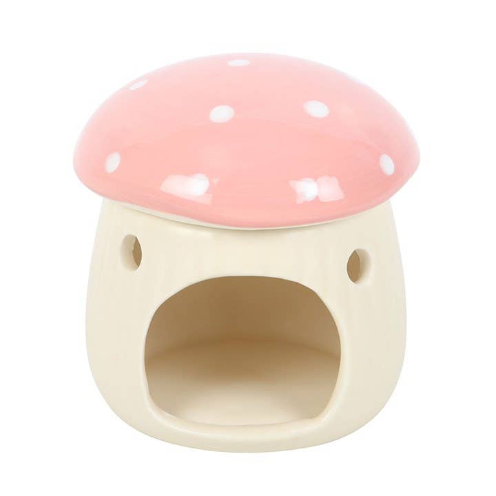 Brûle-parfum en forme de champignon rose
