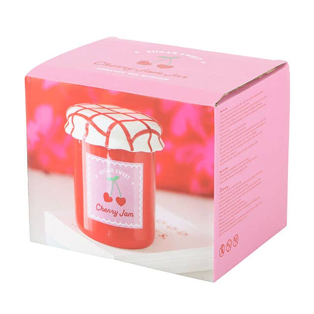 Brûle-parfum forme de pot de confiture de cerise