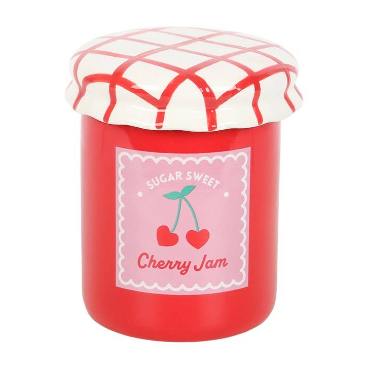 Brûle-parfum forme de pot de confiture de cerise