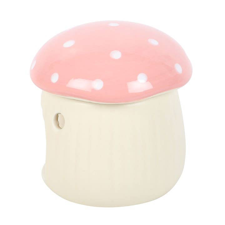 Brûle-parfum en forme de champignon rose