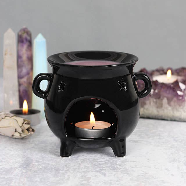 Brûle-parfum Chaudron gothique noir – Halloween