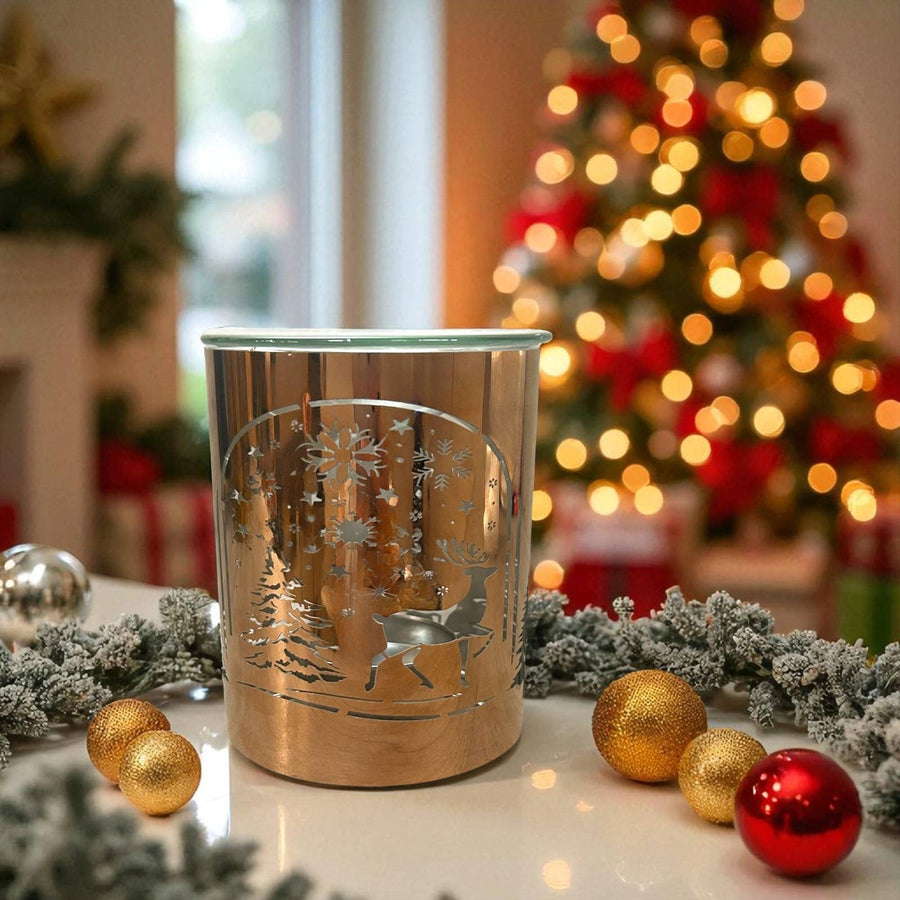 Brûle-parfum métal cuivré – Arche de Noël laser