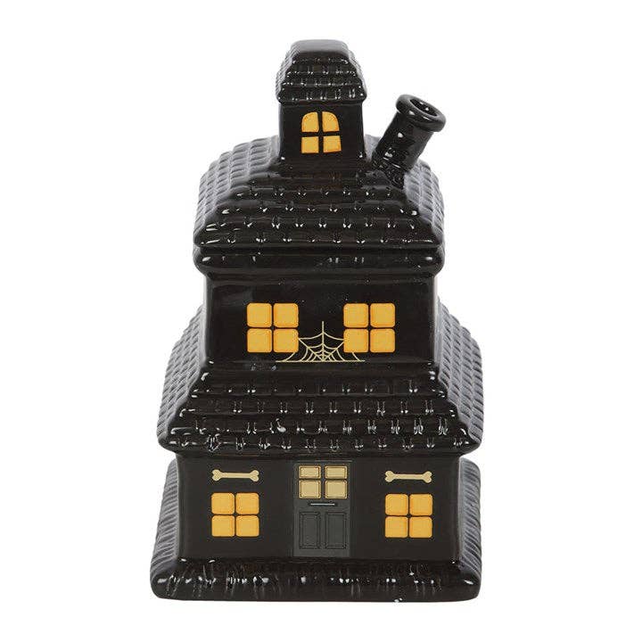 Brûle-parfum maison hantée noire pour Halloween