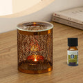 Brûle-parfum Leaves – Motif Original en Métal Ajouré & Verre