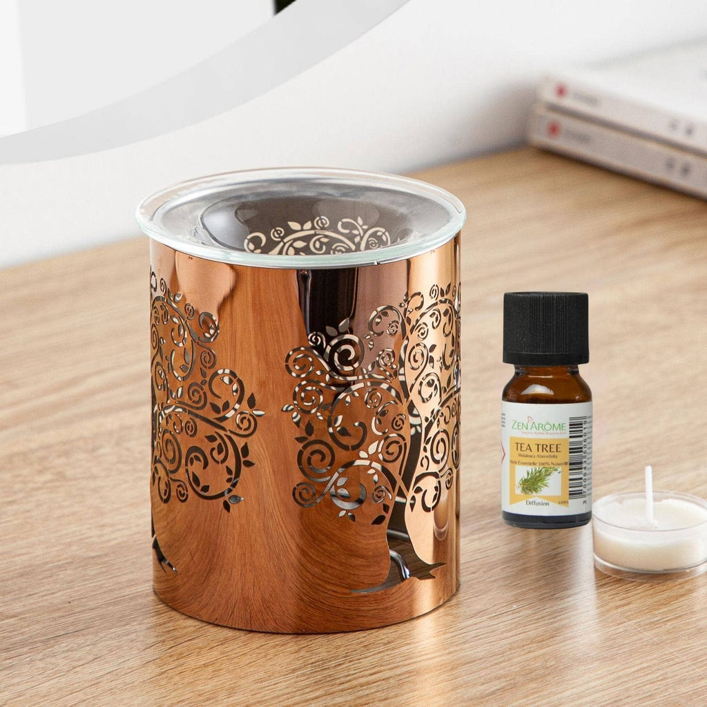 Brûle-parfum Arbre Sacré en Métal et Verre